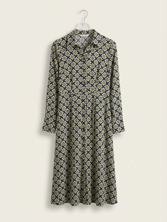 Boden Dresses & Skirts - BODEN / Women's Navy and Yellow Geometric Print Shirt Dress/ 2R /Ptp-17/ no belt